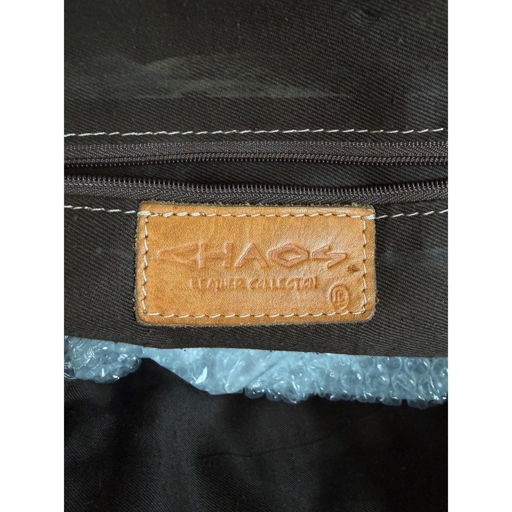 Chaos Leather Collection Vintage Sling Backpack Convertible Tan Leather Bag OS - Picture 3 of 11
